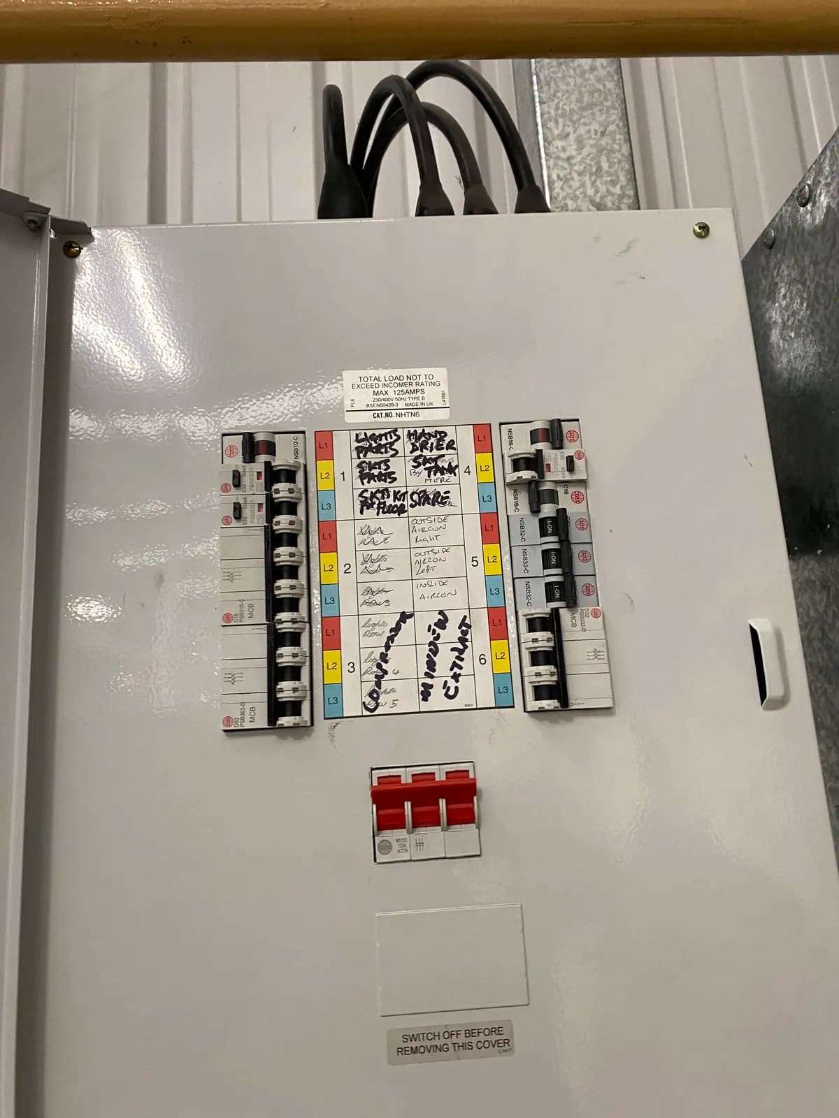 Distribution board labelled during an EICR