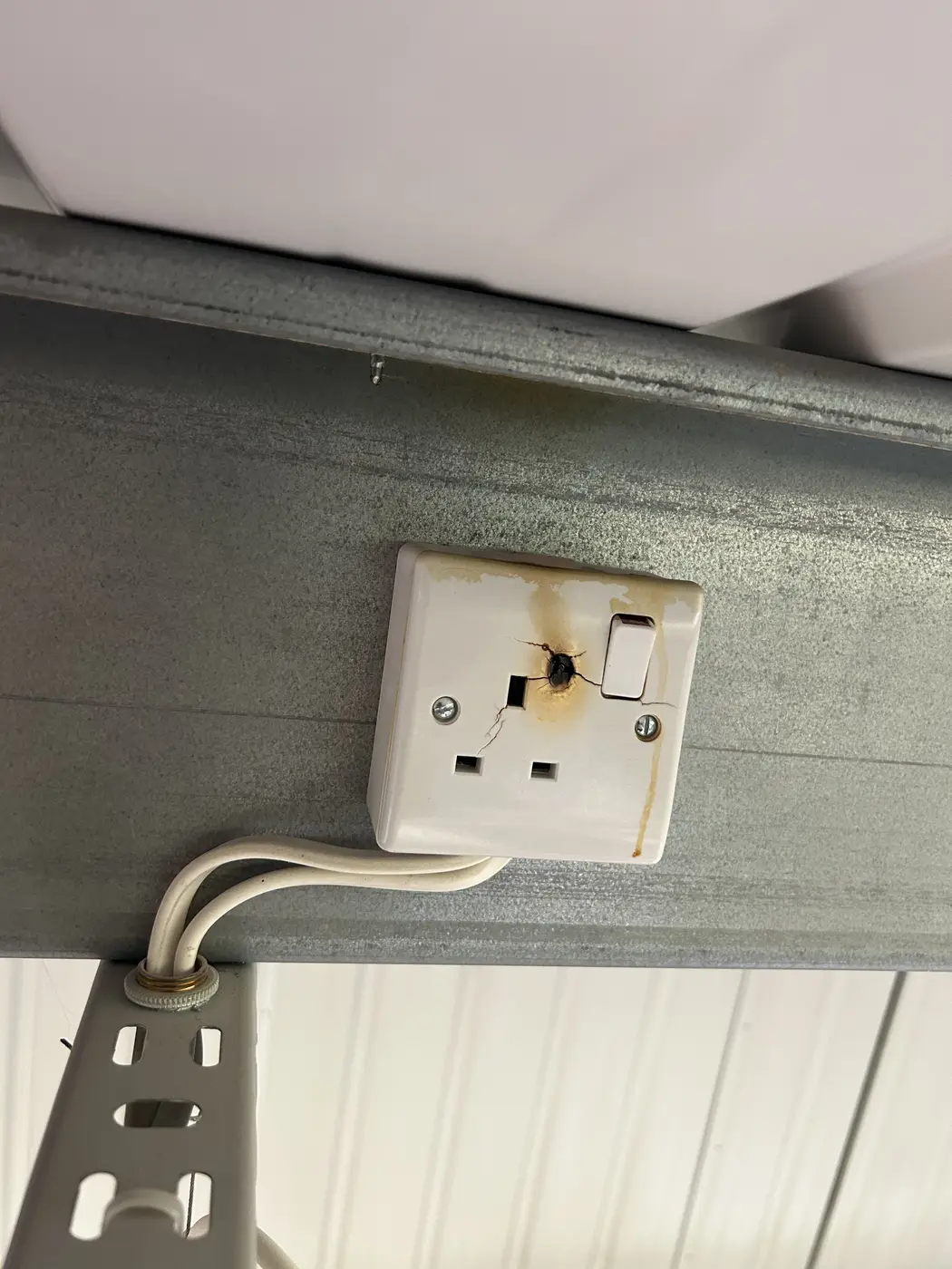 Burnt socket found during electrical fault finding